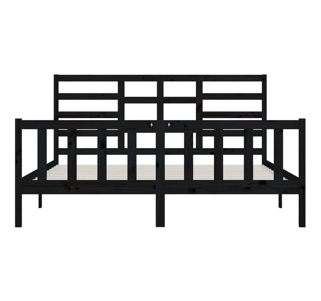 vidaXL Bettgestell 200x200 cm Schwarz Massivholz - Bild 5