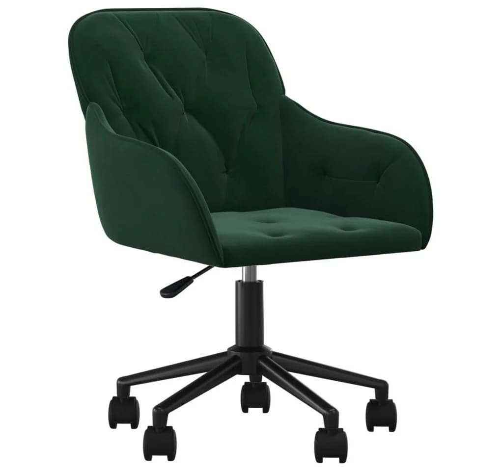 vidaXL Bürostuhl NA Dunkelgrün Samt Drehstuhl mit Rollen - Bild 2