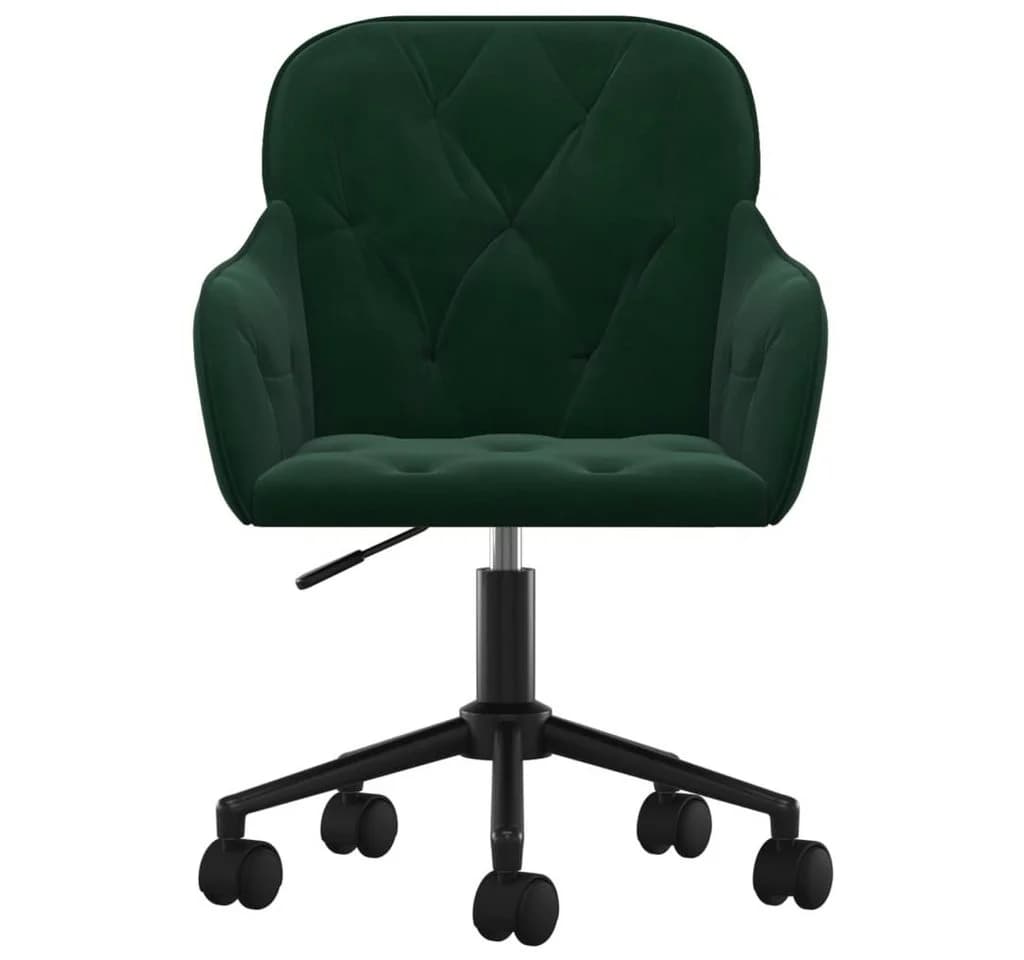 vidaXL Bürostuhl NA Dunkelgrün Samt Drehstuhl mit Rollen - Bild 3