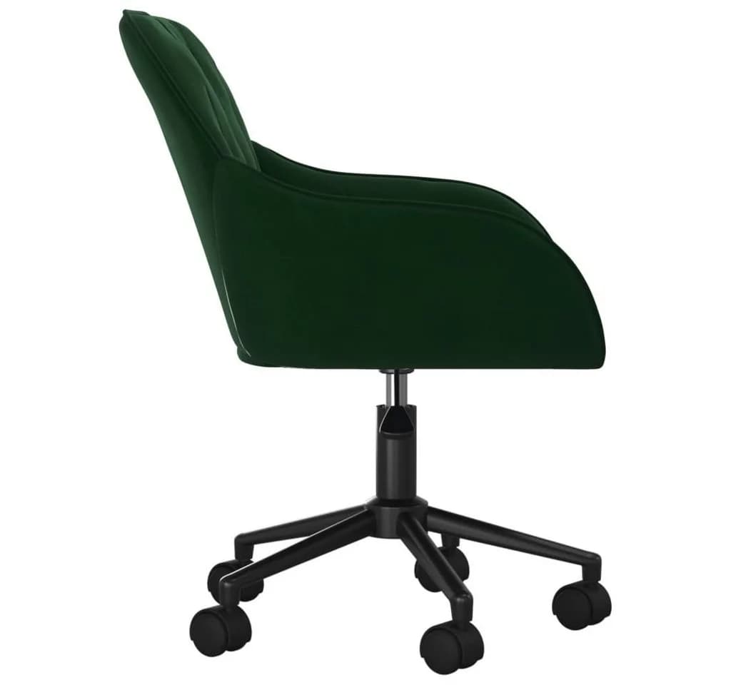 vidaXL Bürostuhl NA Dunkelgrün Samt Drehstuhl mit Rollen - Bild 4