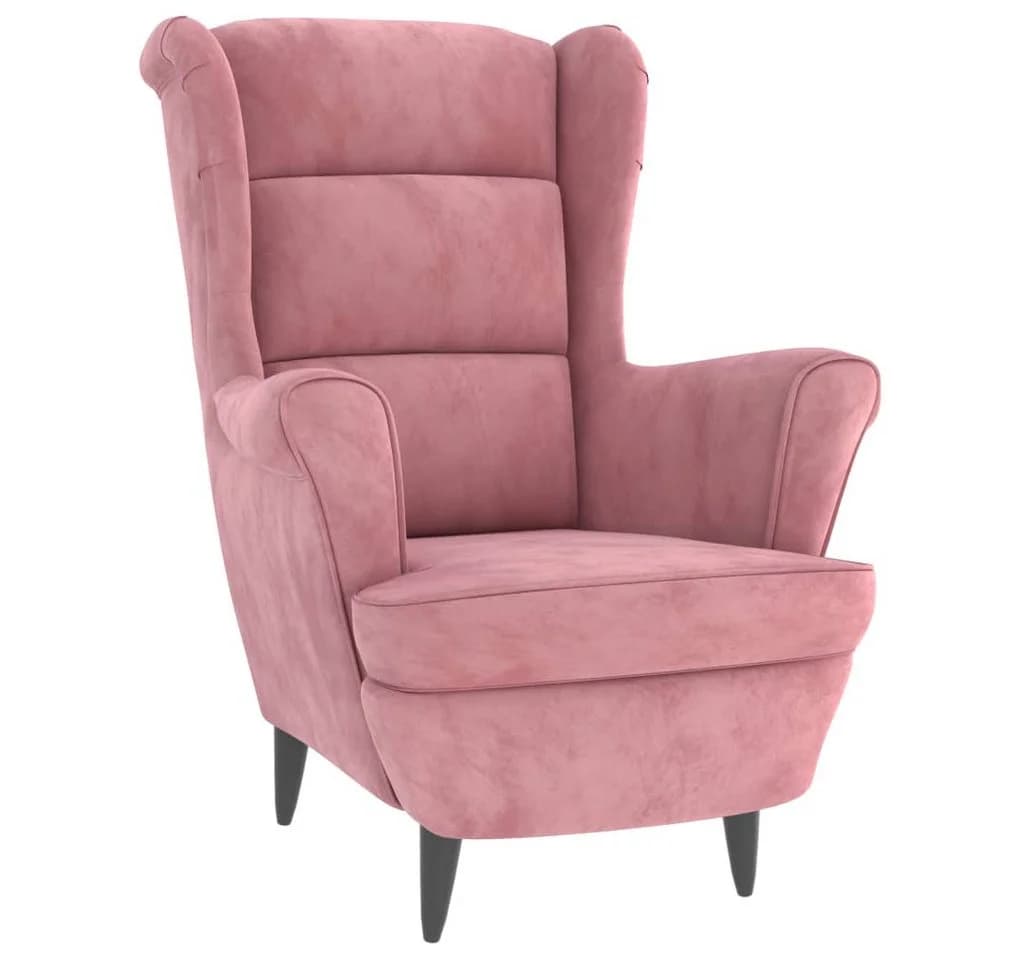 vidaXL Ohrensessel mit Hocker Rosa Samt - Bild 3