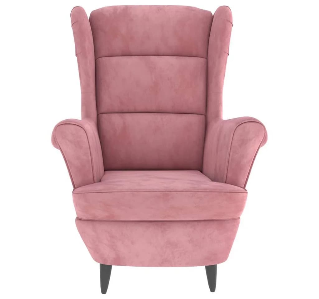 vidaXL Ohrensessel mit Hocker Rosa Samt - Bild 4