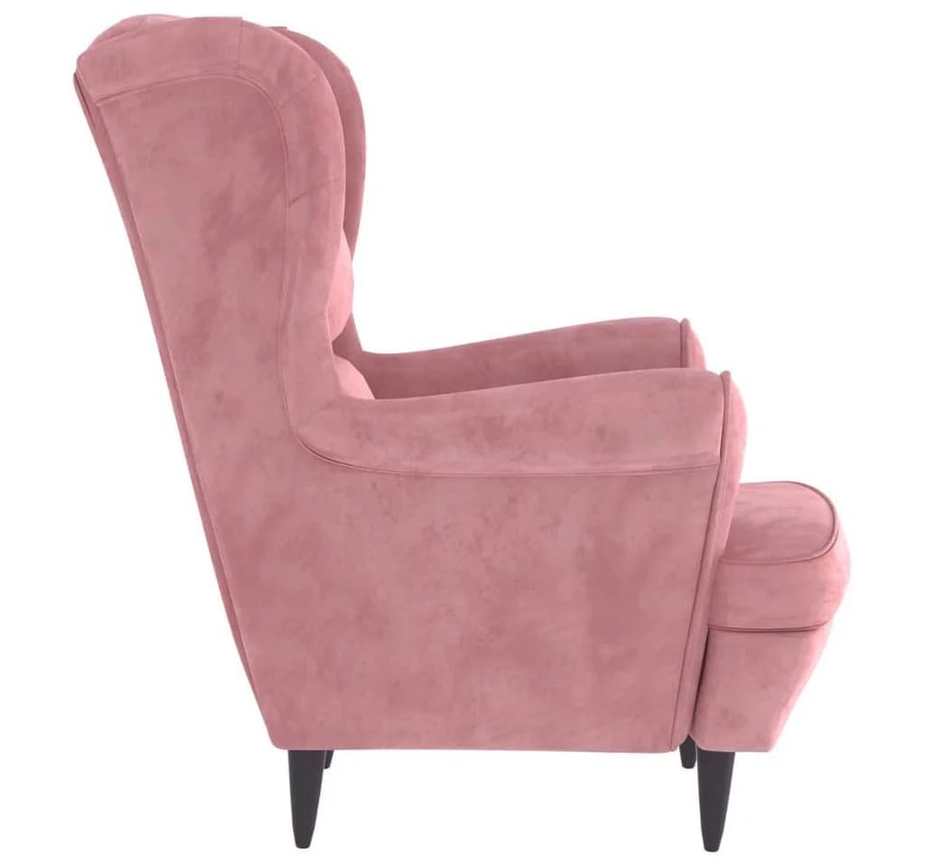 vidaXL Ohrensessel mit Hocker Rosa Samt - Bild 5