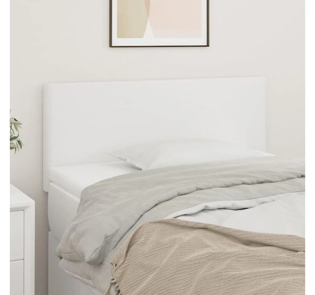 vidaXL Bett Kopfteil Weiß Kunstleder höhenverstellbar