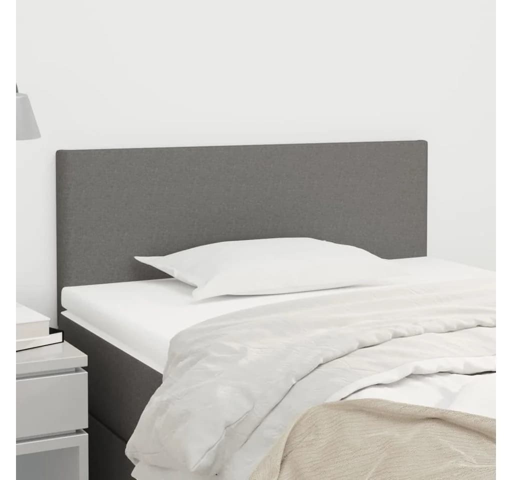 vidaXL Bett Kopfteil Dunkelgrau 100x5x78/88 cm Stoff