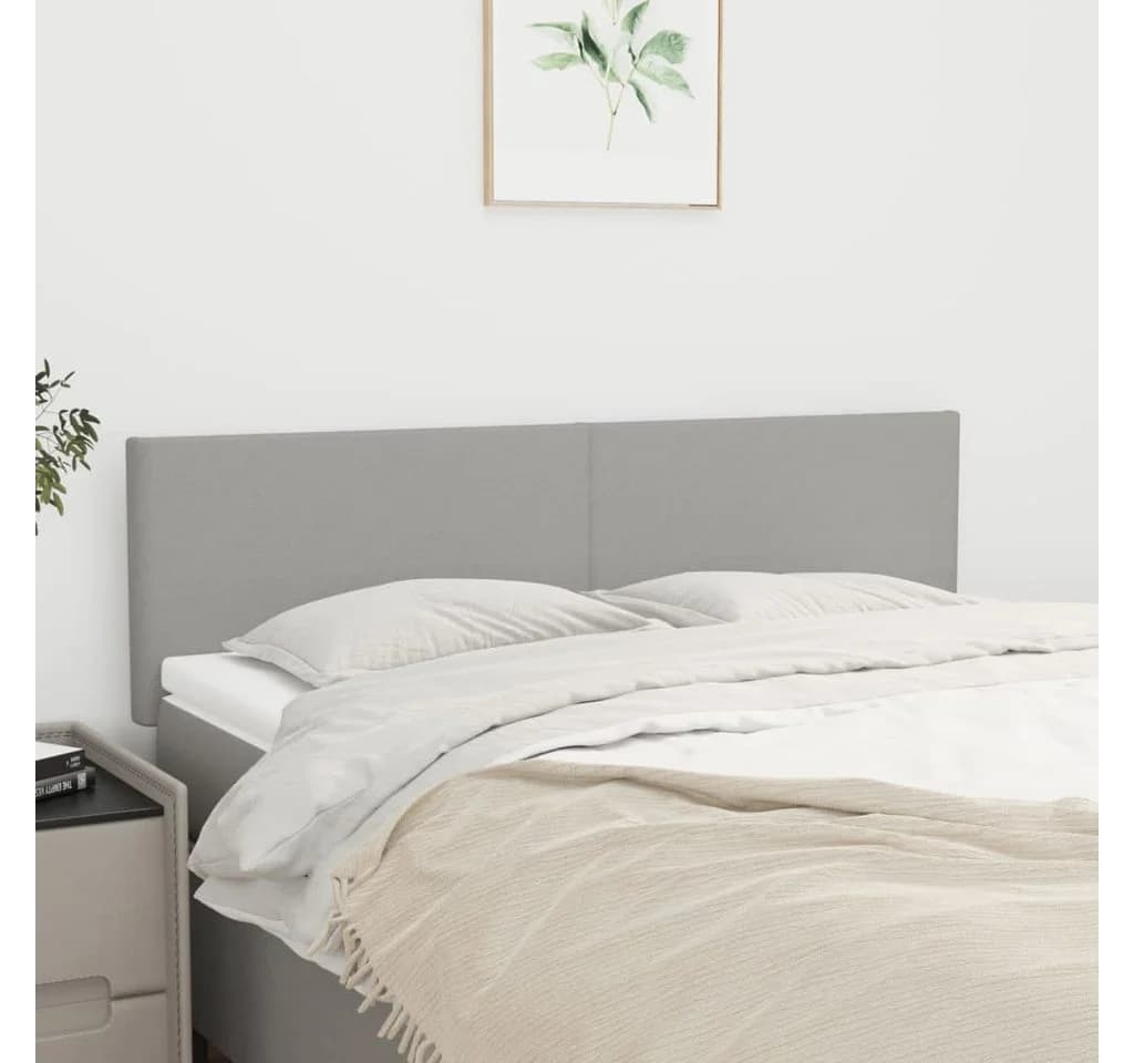 vidaXL Bett Kopfteil Hellgrau Stoff Höhenverstellbar