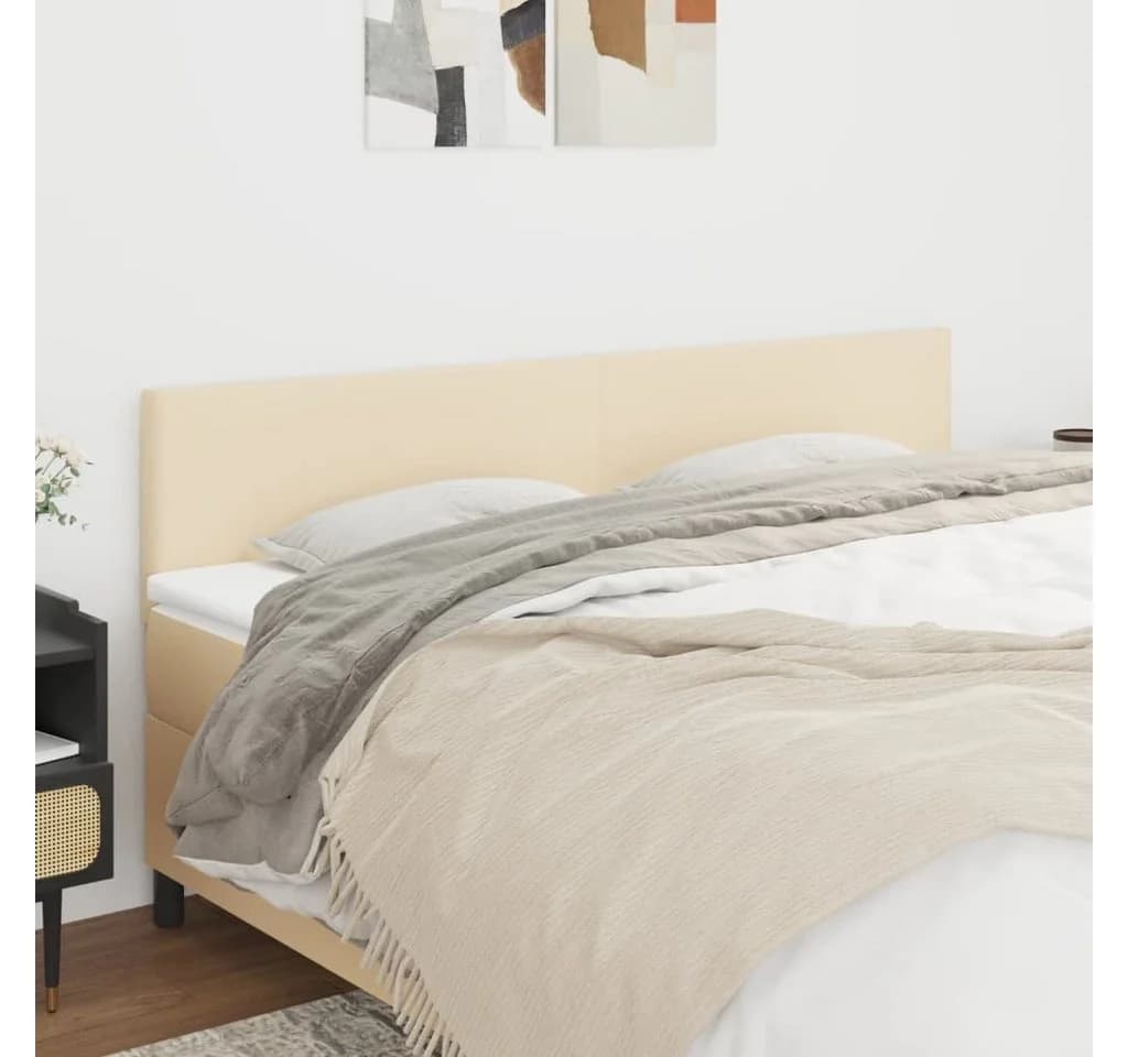 vidaXL Bett Kopfteil Creme 160 cm Stoff Höhenverstellbar