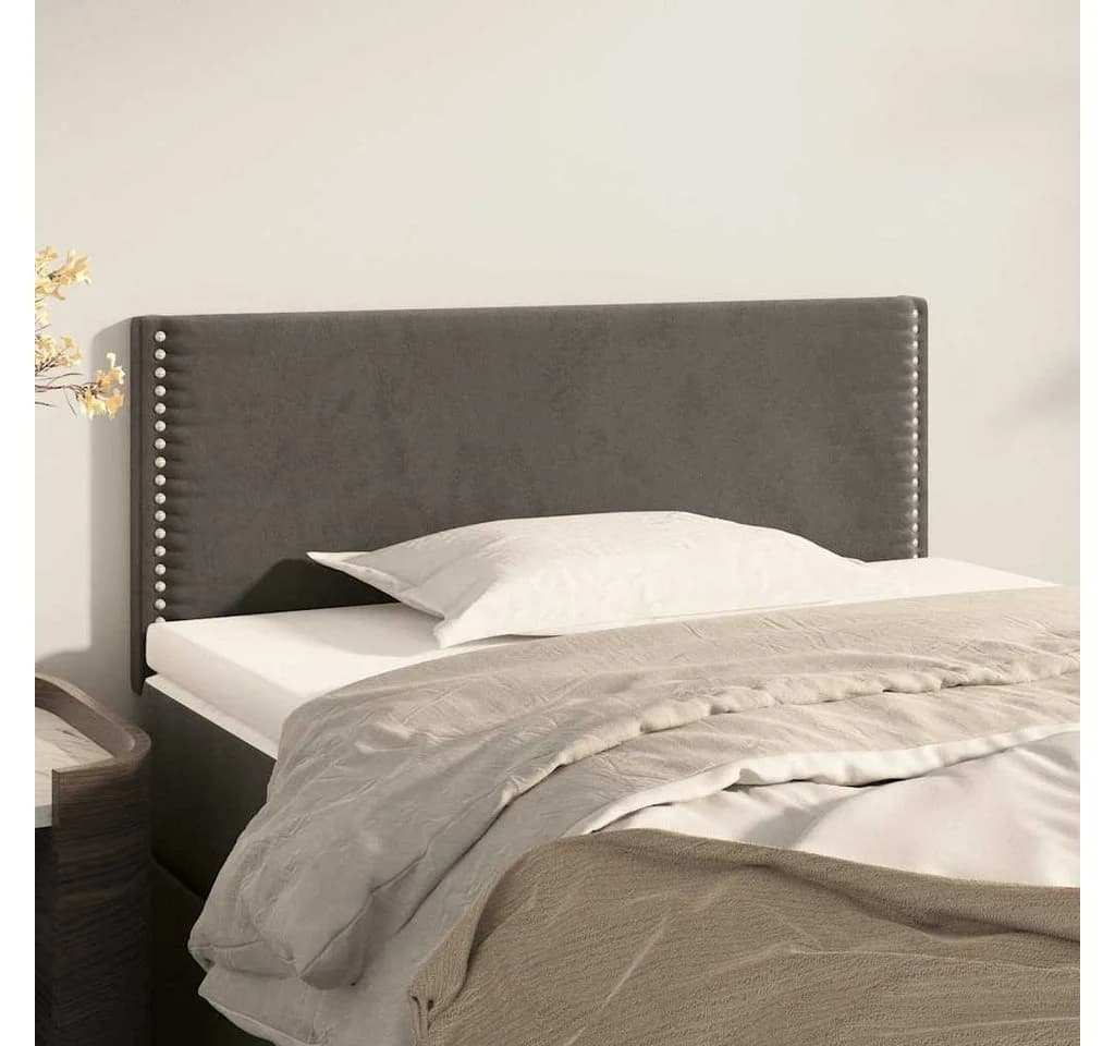 vidaXL Bett Kopfteil Dunkelgrau Samt Höhenverstellbar