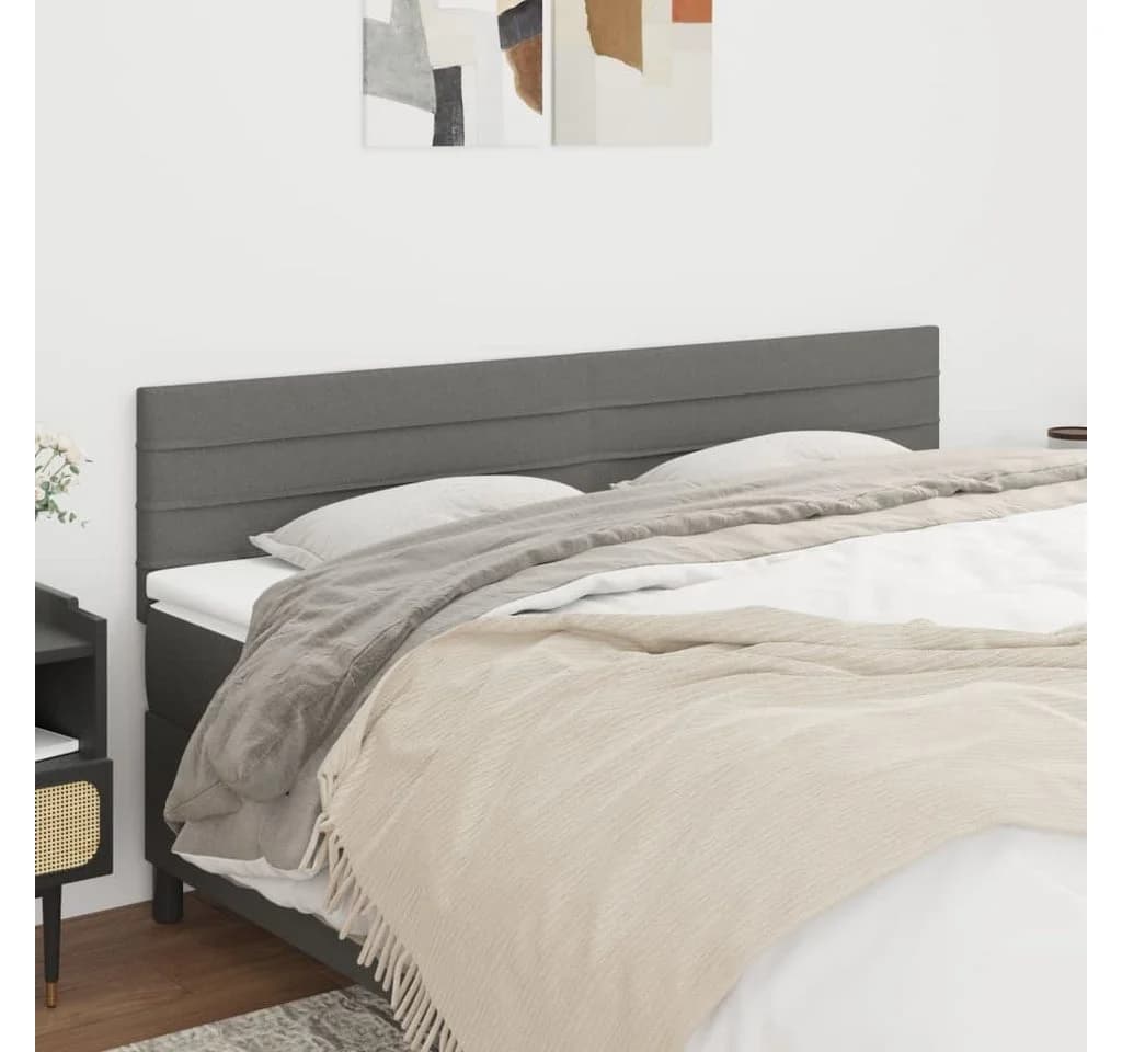 VIDAXL Bett Kopfteile 2 Stk. Dunkelgrau Stoff