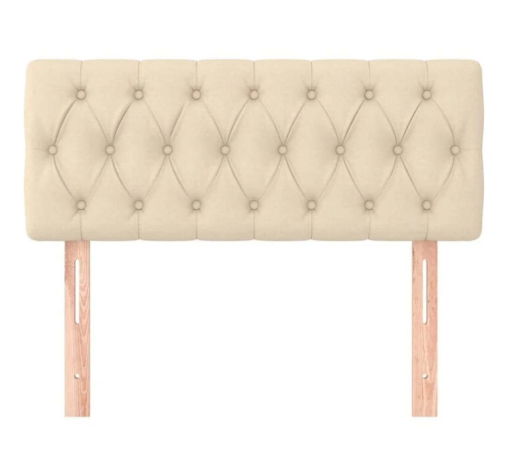 vidaXL Bett Kopfteil Creme Stoff - Bild 3