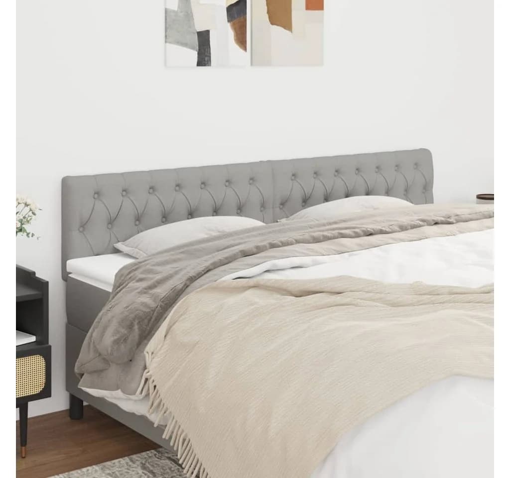 vidaXL Bett Kopfteil Hellgrau 180 cm Stoff Höhenverstellbar