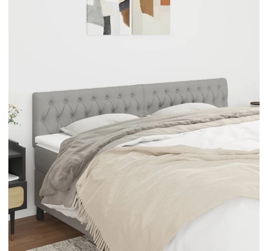 VIDAXL Bett Kopfteile 2 Stk. Hellgrau Stoff