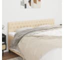 vidaXL Bett Kopfteil Creme 200 cm Stoff höhenverstellbar Bild 1
