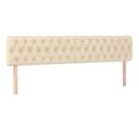 vidaXL Bett Kopfteil Creme 200 cm Stoff höhenverstellbar Bild 2