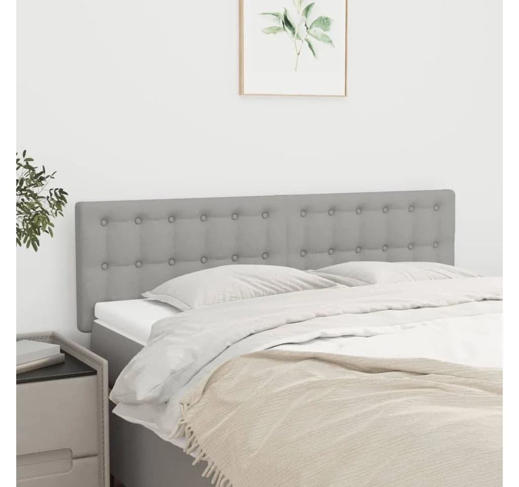 VIDAXL Bett Kopfteil 2 Stk. Hellgrau Stoff