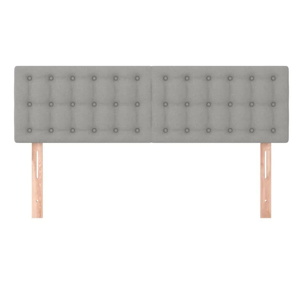 VIDAXL Bett Kopfteil 2 Stk. Hellgrau Stoff - Bild 3