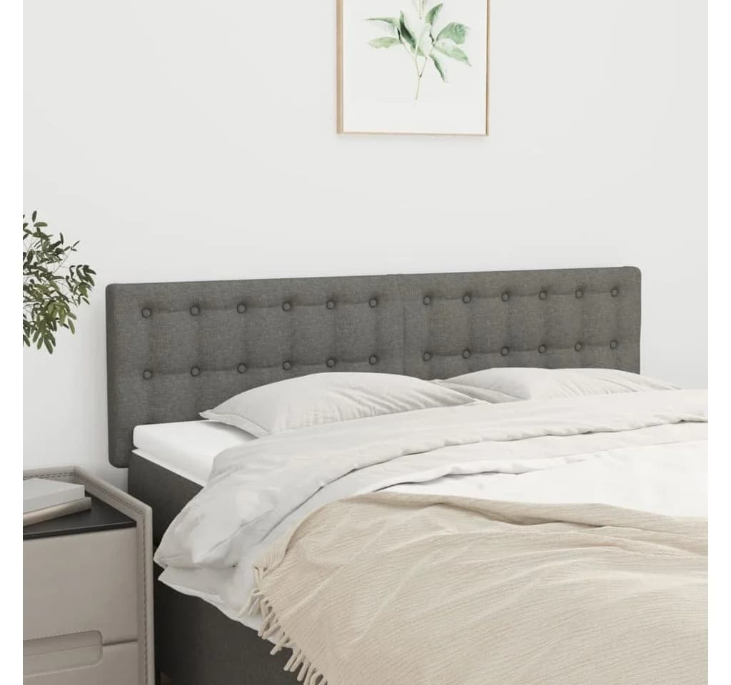 vidaXL Bett Kopfteile 2 Stk. Dunkelgrau Stoff