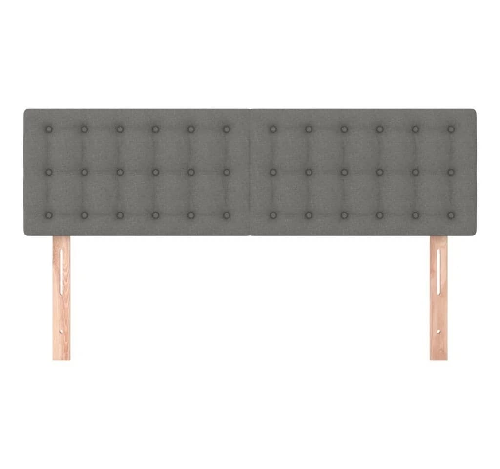 vidaXL Bett Kopfteile 2 Stk. Dunkelgrau Stoff - Bild 3
