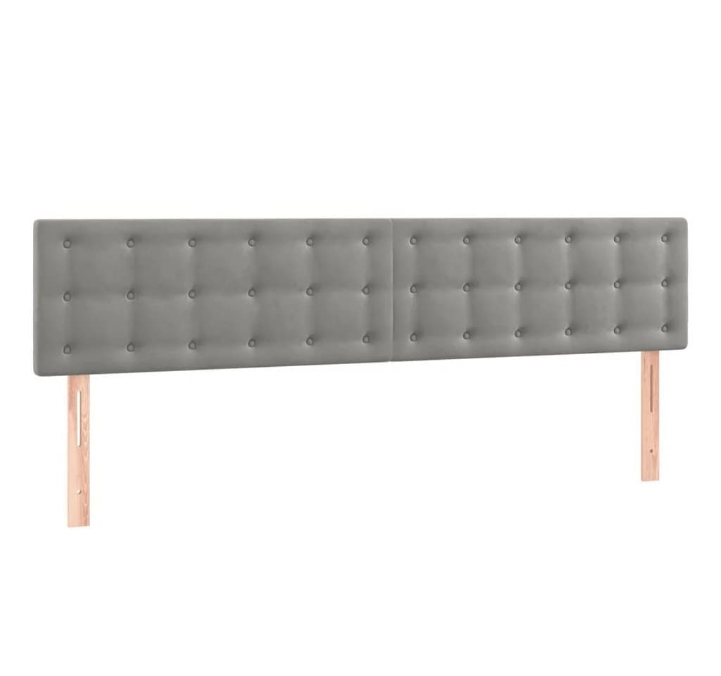 vidaXL Bett Kopfteil Hellgrau Samt Höhenverstellbar - Bild 2