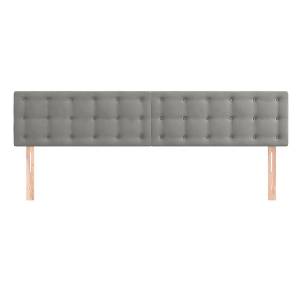 vidaXL Bett Kopfteil Hellgrau Samt Höhenverstellbar - Bild 3