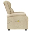 vidaXL Massagesessel Creme Stoff mit Liegefunktion und Massage Bild 4