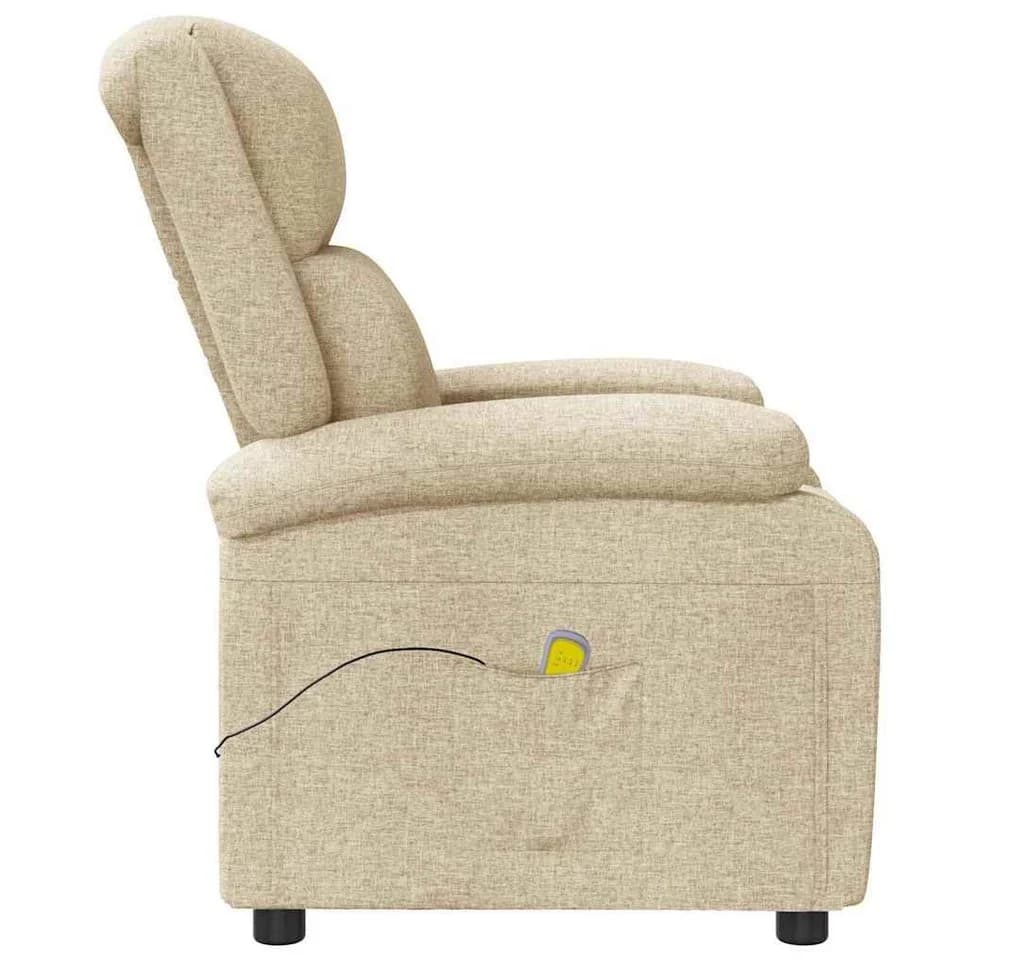 vidaXL Massagesessel Creme Stoff mit Liegefunktion und Massage - Bild 4