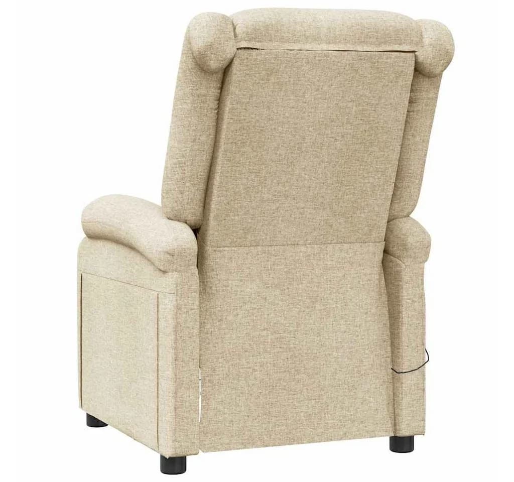 vidaXL Massagesessel Creme Stoff mit Liegefunktion und Massage - Bild 5