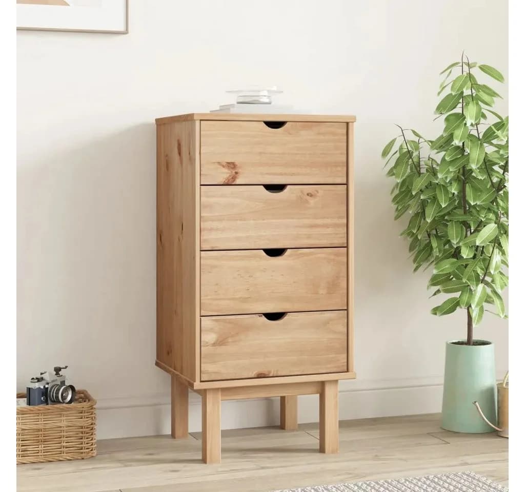 vidaXL Schubkasten Schubladenschrank OTTA Massivholz Braun