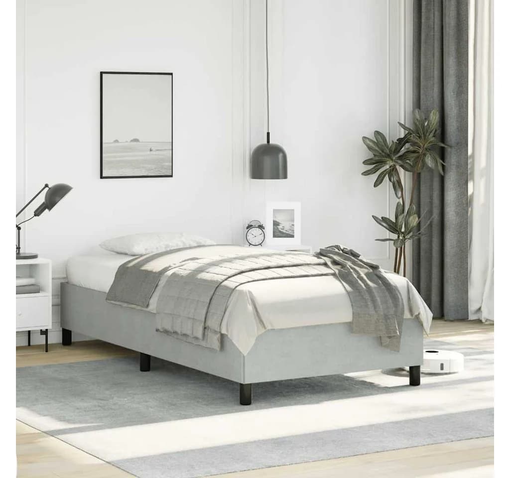 vidaXL Bettgestell Hellgrau Samt Twin XL