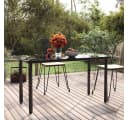 vidaXL Gartentisch Schwarz 200x100x74 cm Stahl Hartglas Bild 1