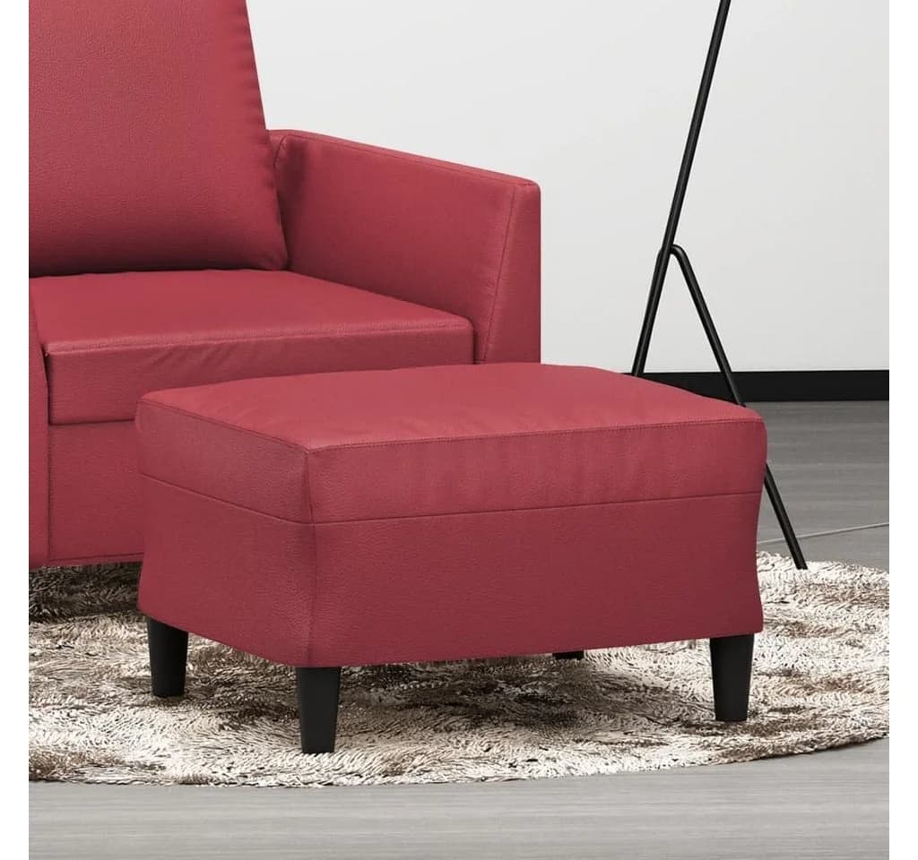 vidaXL Polsterhocker Weinrot Kunstleder Fußhocker