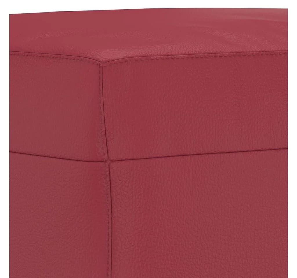 vidaXL Polsterhocker Weinrot Kunstleder Fußhocker - Bild 5