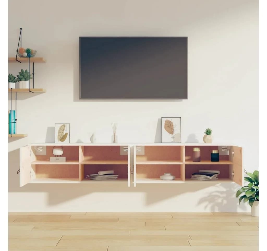 vidaXL Wandschrank 2-tlg. Weiß Massivholz Kiefer - Bild 3