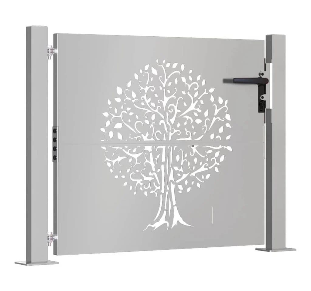 vidaXL Gartentor 100x75 cm Cortenstahl Baumdesign - Bild 3
