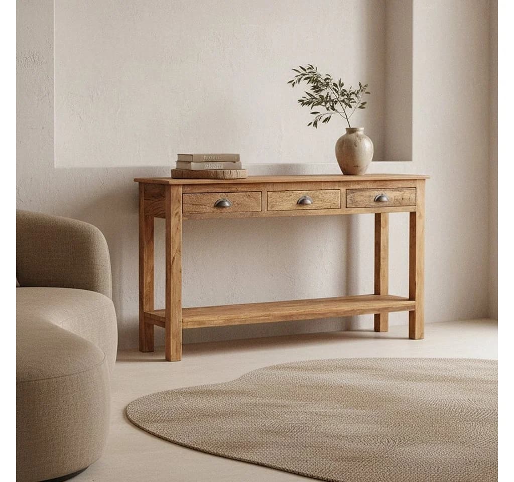 Raw Materials Amsterdam Konsolentisch Farmwood Beige Recyclingholz