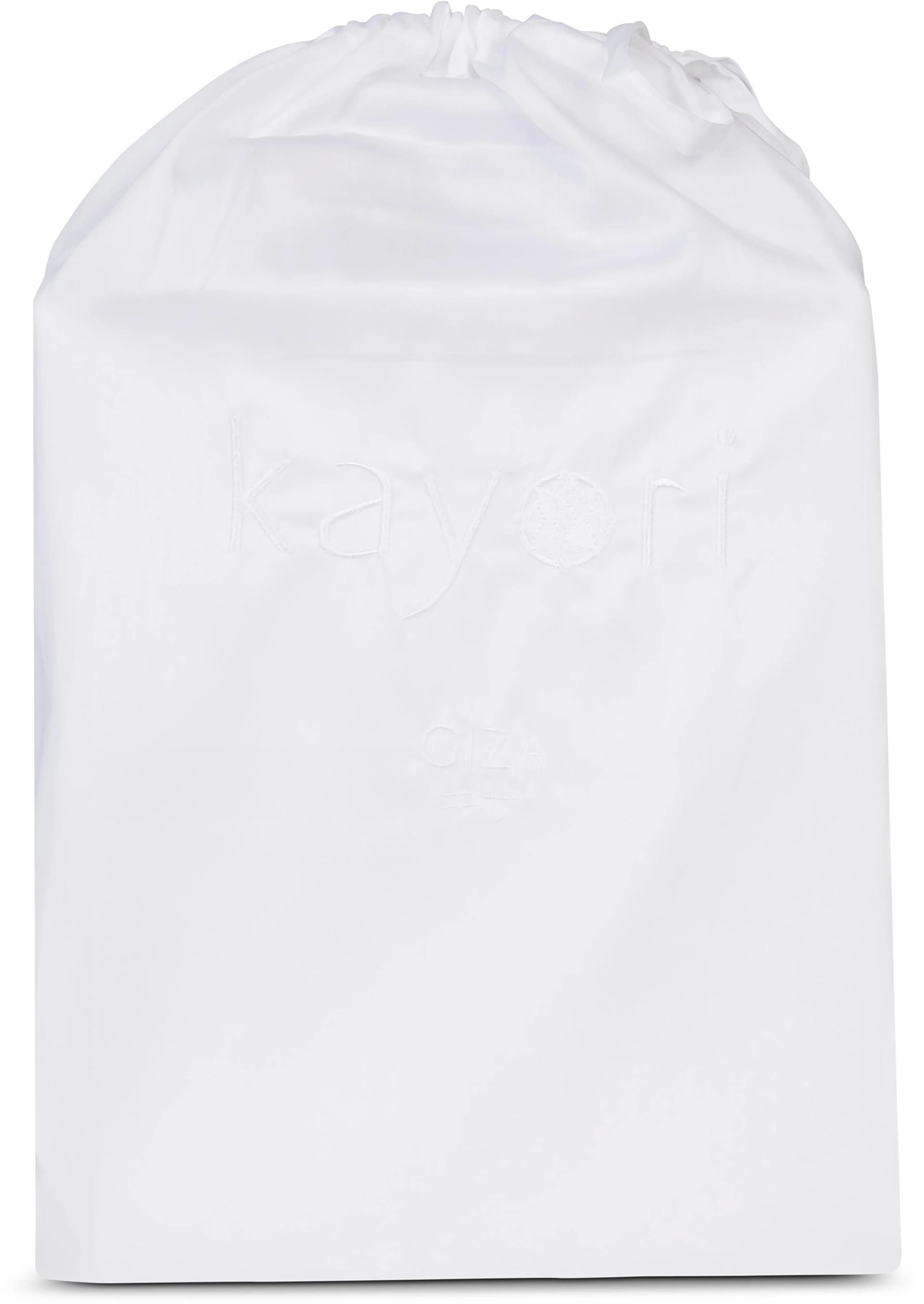 KAYORI Spannbettlaken Giza Weiß Mako-Satin 100% Baumwolle