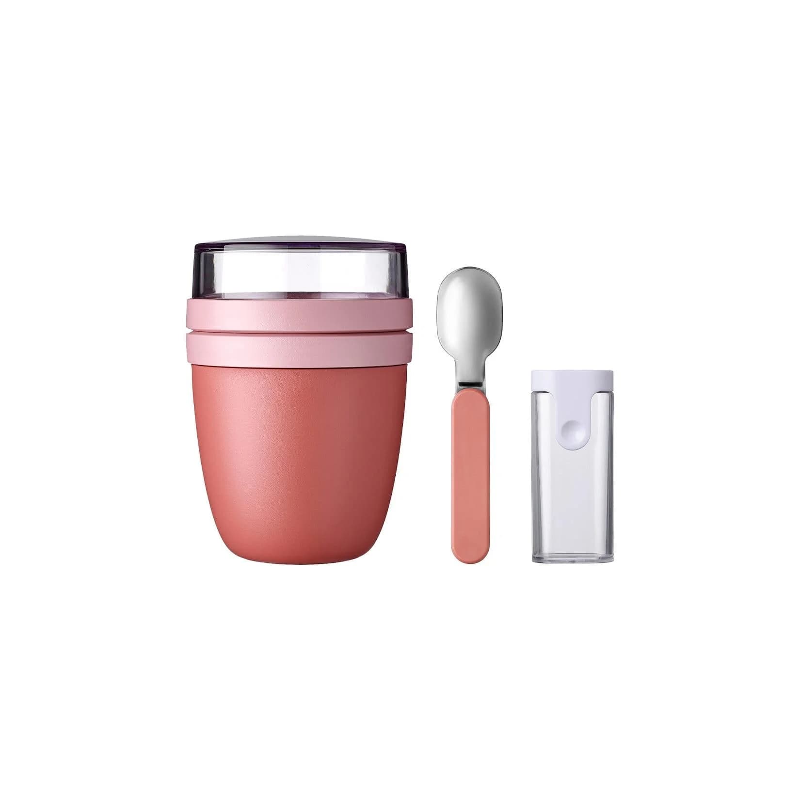 Mepal Lunchpot + Faltbarer Löffel Ellipse 500 + 200 ml Bunt Vivid Mauve Lebensmittelaufbewahrungsbehälter Lunchbox