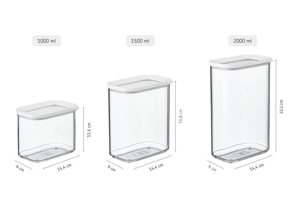 Mepal Modula Vorratsdosen 4-teilig 2000 ml transparent/weiß - Bild 3