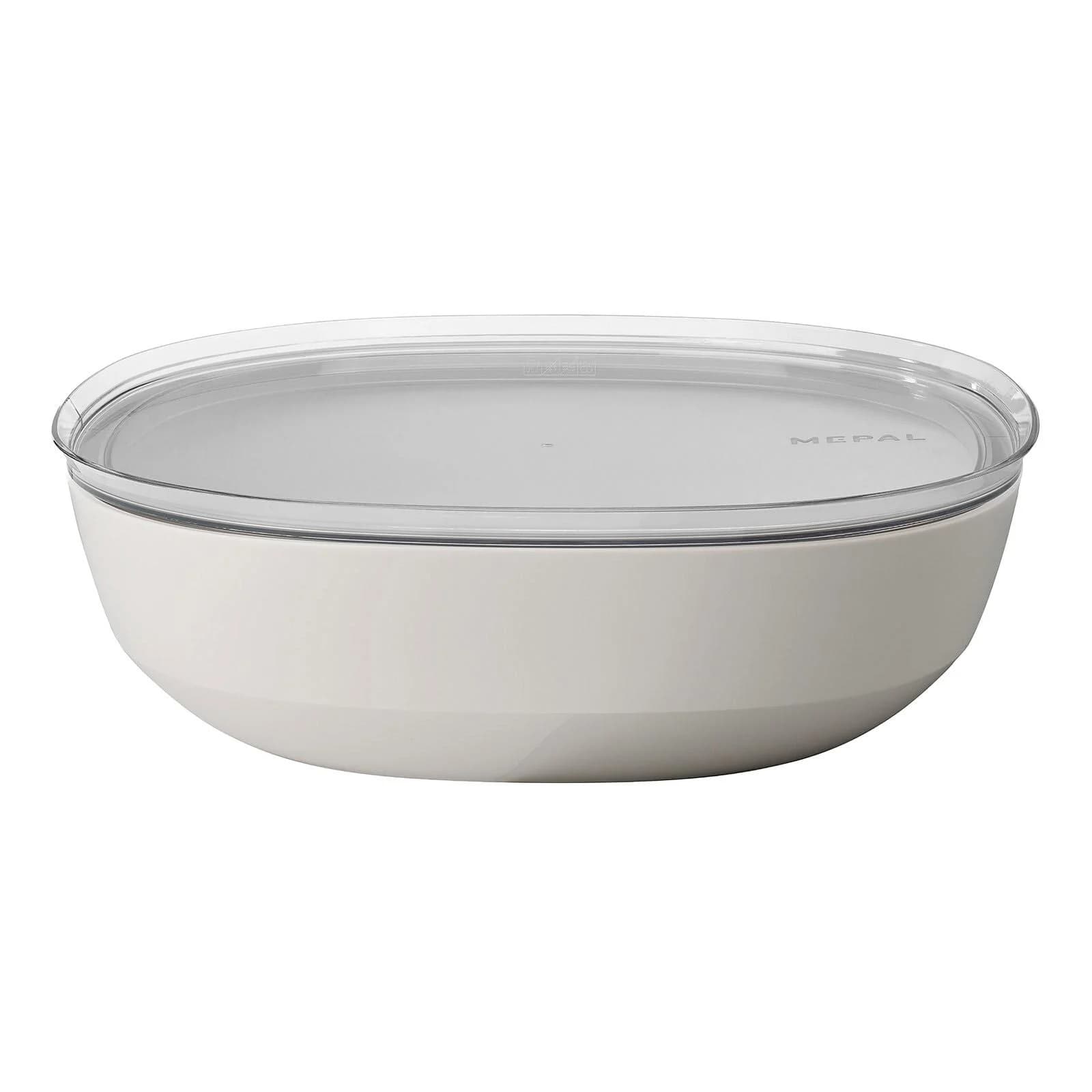 Mepal Servierschale Silueta mit Deckel 4000 ml Weiß Nordic White