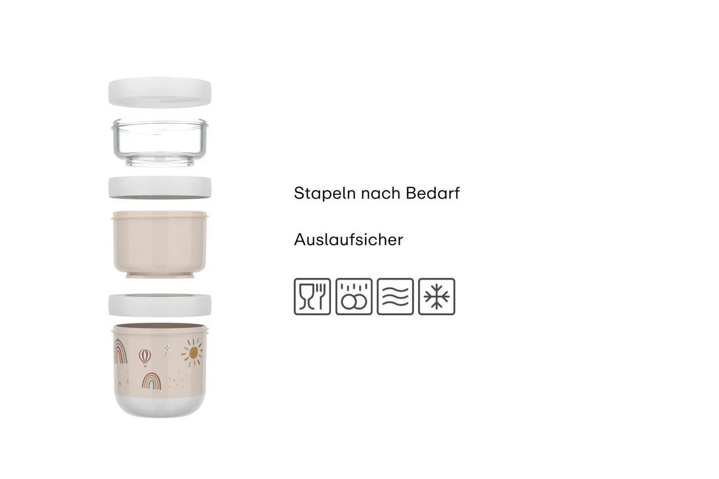 Mepal Mio Snackbox 3-teilig stapelbar Fairy Garden