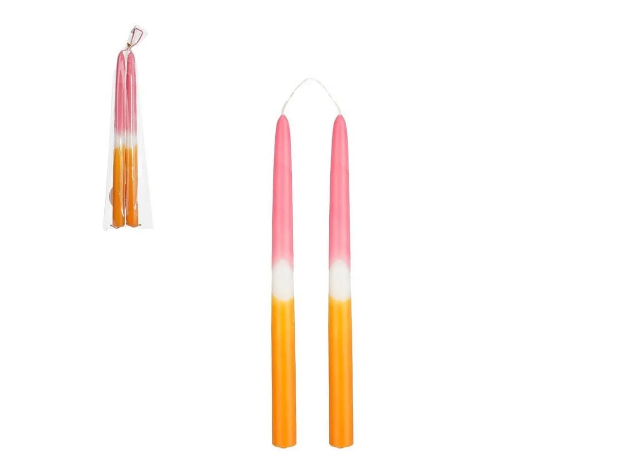 Mica Decorations Spitzkerze Dip-Dye Dunkel Rosa Set 2 Stück