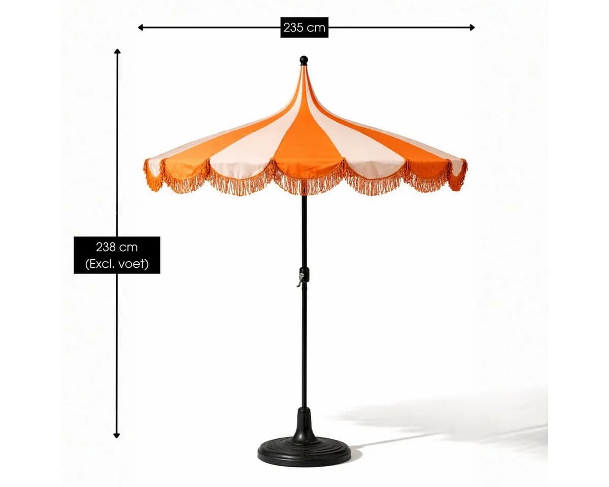 Mica Decorations Sonnenschirm Kim Orange mit Tasche 238xØ235 cm - Bild 3