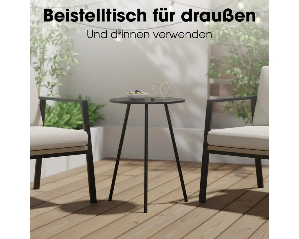 Mica Decorations Seatle Beistelltisch Rund Schwarz Ø38 cm - Bild 5