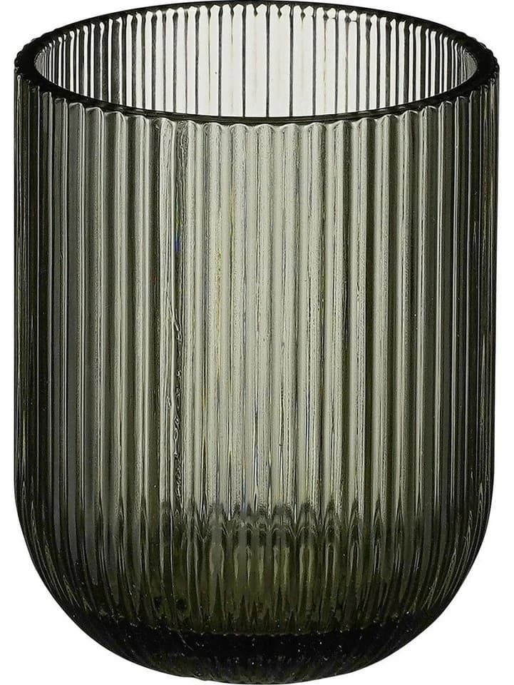 Mica Decorations Trinkglas Merlot grau gerippt - Bild 2