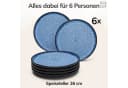 PURE LIVING Geschirr-Set Ibiza 6-tlg. Speiseteller 26 cm Tiefblau Steingut Bild 5