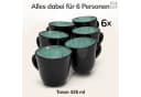 PURE LIVING Geschirr-Set Ibiza Becher 6er Salbeigrün Steingut Bild 5