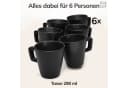 PURE LIVING Geschirr-Set Manhattan Becher 6er Schwarz Steingut Bild 5