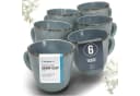 PURE LIVING Geschirr-Set Becher 6er Rauchblau Steingut Bild 2