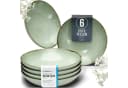 PURE LIVING Geschirr-Set Suppenteller 6er Mintgrün Steingut Rustic Bild 2