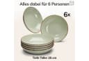 PURE LIVING Geschirr-Set Suppenteller 6er Mintgrün Steingut Rustic Bild 5
